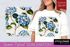 Summer Flowers Square Tshirt Background - Floral PNG Product Image 1