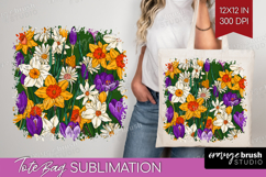 Summer Flowers Tote Bag - Floral Tote Bag PNG Sublimation Product Image 1
