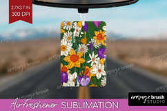 Summer Flowers Air Freshener PNG - Floral PNG Sublimation Product Image 1