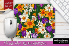 Summer Flowers Mouse Pad Sublimation - Floral Mousepad PNG Product Image 1