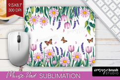 Summer Flowers Mouse Pad Sublimation - Floral Mousepad PNG Product Image 1