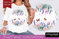 Summer Flowers Round Tshirt Background - Floral PNG Product Image 1