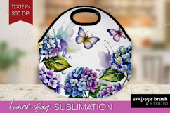 Summer Flowers Lunch Bag - Floral Lunch Bug PNG Sublimation Product Image 1