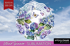 Summer Flowers Wind Spinner Sublimation PNG - Floral Round Product Image 1