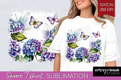 Summer Flowers Square Tshirt Background - Floral PNG Product Image 1
