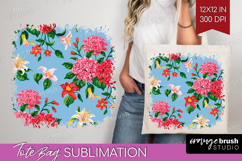 Summer Flowers Tote Bag - Floral Tote Bag PNG Sublimation Product Image 1