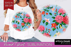 Summer Flowers Round Tshirt Background - Floral PNG Product Image 1