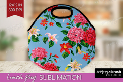 Summer Flowers Lunch Bag - Floral Lunch Bug PNG Sublimation Product Image 1