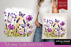 Summer Flowers Tote Bag - Floral Tote Bag PNG Sublimation Product Image 1