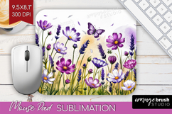 Summer Flowers Mouse Pad Sublimation - Floral Mousepad PNG Product Image 1