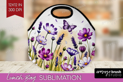 Summer Flowers Lunch Bag - Floral Lunch Bug PNG Sublimation Product Image 1