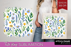 Summer Flowers Tote Bag - Floral Tote Bag PNG Sublimation Product Image 1