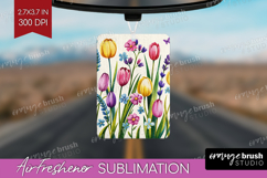 Summer Flowers Air Freshener PNG - Floral PNG Sublimation Product Image 1