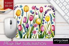 Summer Flowers Mouse Pad Sublimation - Floral Mousepad PNG Product Image 1