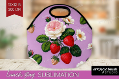 Summer Flowers Lunch Bag - Floral Lunch Bug PNG Sublimation Product Image 1