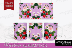 Summer Flowers Mug Wrap - Floral Mug PNG Sublimation Product Image 1