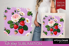 Summer Flowers Tote Bag - Floral Tote Bag PNG Sublimation Product Image 1