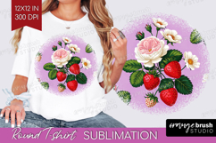 Summer Flowers Round Tshirt Background - Floral PNG Product Image 1
