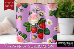 Summer Flowers Tumbler Wrap - Floral Tumbler PNG Sublimation Product Image 1