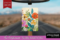 Summer Flowers Air Freshener PNG - Floral PNG Sublimation Product Image 1