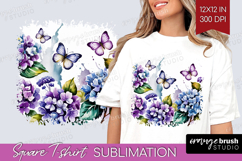 Summer Flowers Square Tshirt Background - Floral PNG Product Image 1