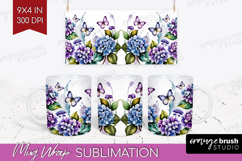 Summer Flowers Mug Wrap - Floral Mug PNG Sublimation Product Image 1