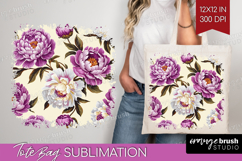 Summer Flowers Tote Bag - Floral Tote Bag PNG Sublimation Product Image 1