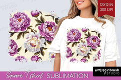 Summer Flowers Square Tshirt Background - Floral PNG Product Image 1