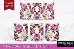 Summer Flowers Mug Wrap - Floral Mug PNG Sublimation Product Image 1