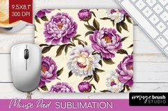 Summer Flowers Mouse Pad Sublimation - Floral Mousepad PNG Product Image 1