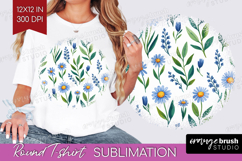 Summer Flowers Round Tshirt Background - Floral PNG Product Image 1