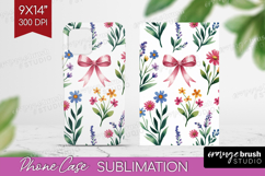 Summer Flowers Phone Case PNG - Floral Case PNG Sublimation Product Image 1