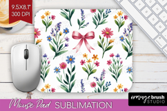 Summer Flowers Mouse Pad Sublimation - Floral Mousepad PNG Product Image 1
