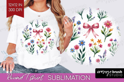 Summer Flowers Round Tshirt Background - Floral PNG Product Image 1