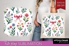 Summer Flowers Tote Bag - Floral Tote Bag PNG Sublimation Product Image 1