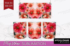 3D Flowers Mug Wrap - Summer Mug PNG Sublimation Product Image 1