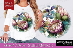 3D Flowers Round Tshirt Background - Summer PNG Sublimation Product Image 1