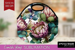 3D Flowers Lunch Bag - Summer Lunch Bug PNG Sublimation Product Image 1