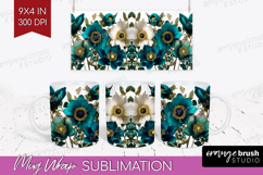 3D Flowers Mug Wrap - Summer Mug PNG Sublimation Product Image 1