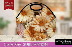 3D Flowers Lunch Bag - Summer Lunch Bug PNG Sublimation Product Image 1