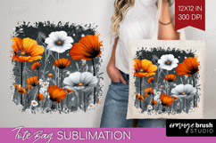 3D Flowers Tote Bag - Summer Tote Bag PNG Sublimation Product Image 1