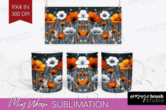 3D Flowers Mug Wrap - Summer Mug PNG Sublimation Product Image 1
