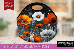 3D Flowers Lunch Bag - Summer Lunch Bug PNG Sublimation Product Image 1