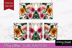 3D Flowers Mug Wrap - Summer Mug PNG Sublimation Product Image 1