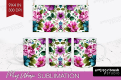 3D Flowers Mug Wrap - Summer Mug PNG Sublimation Product Image 1