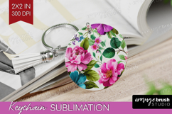3D Flowers Keychain PNG - Summer Keychain Sublimation Product Image 1