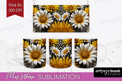 3D Flowers Mug Wrap - Summer Mug PNG Sublimation Product Image 1