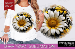 3D Flowers Round Tshirt Background - Summer PNG Sublimation Product Image 1