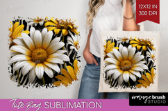 3D Flowers Tote Bag - Summer Tote Bag PNG Sublimation Product Image 1