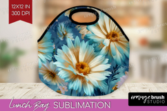 3D Flowers Lunch Bag - Summer Lunch Bug PNG Sublimation Product Image 1